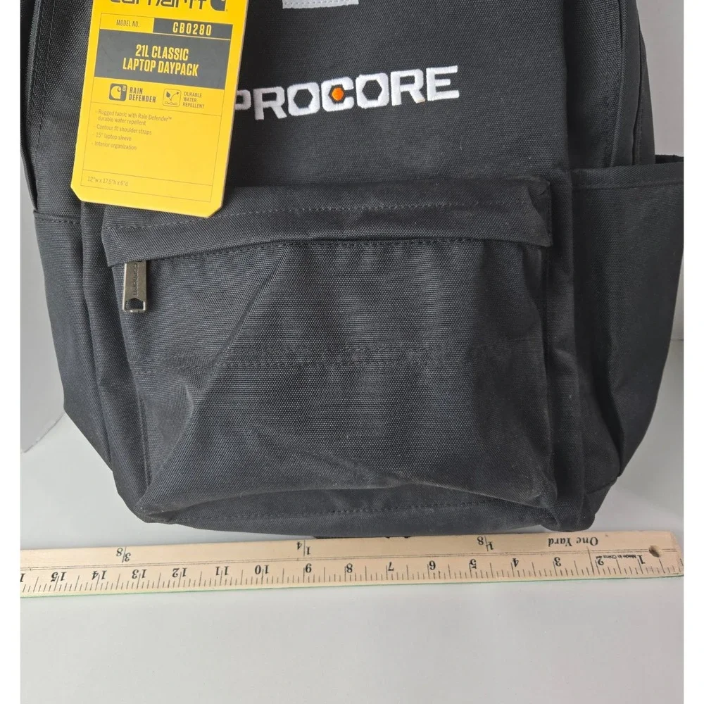 NWT Carhartt Backpack Black Classic Laptop Daypack Procore Rain Defender #1099